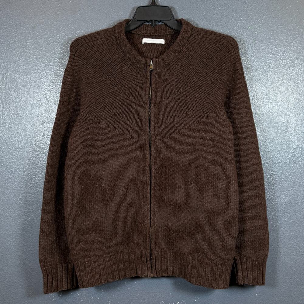 Number Nine 2 men’s brown wool full zip Japan sweater Avant Garde